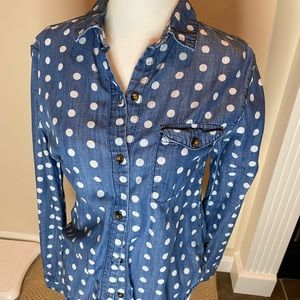 BDG Denim Polka Dot Button Down Shirt